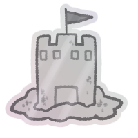 Foil Sandcastle Sticker